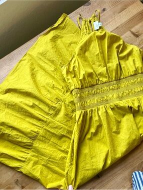 A New Day Women’s Mustard Halter Smocked Waist Midi Dress